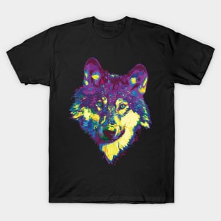 WOLF WILD FOREST NATURE PETS WOLFSPIRIT RAINBOW T-Shirt